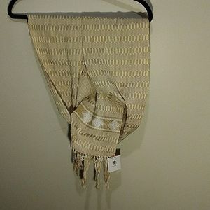 SOLD Handcrafted Mina Alvarez Gold~Cream Shawl